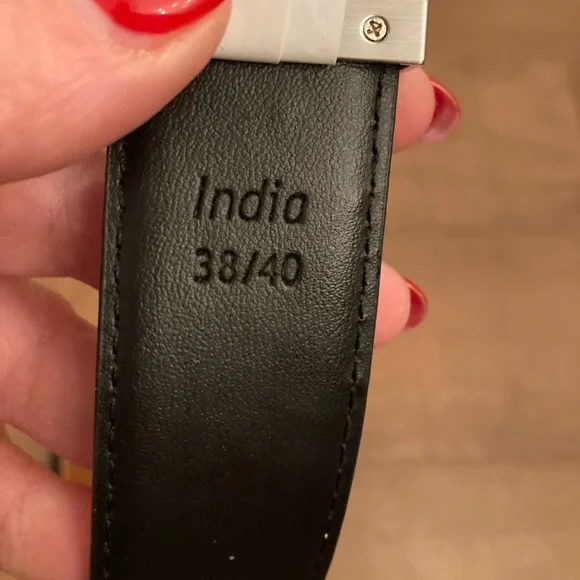 Steve Madden Brown Leather Belt Silver Buckle Reversible Black Men’s L 38/40 NWT - Picture 7 of 10